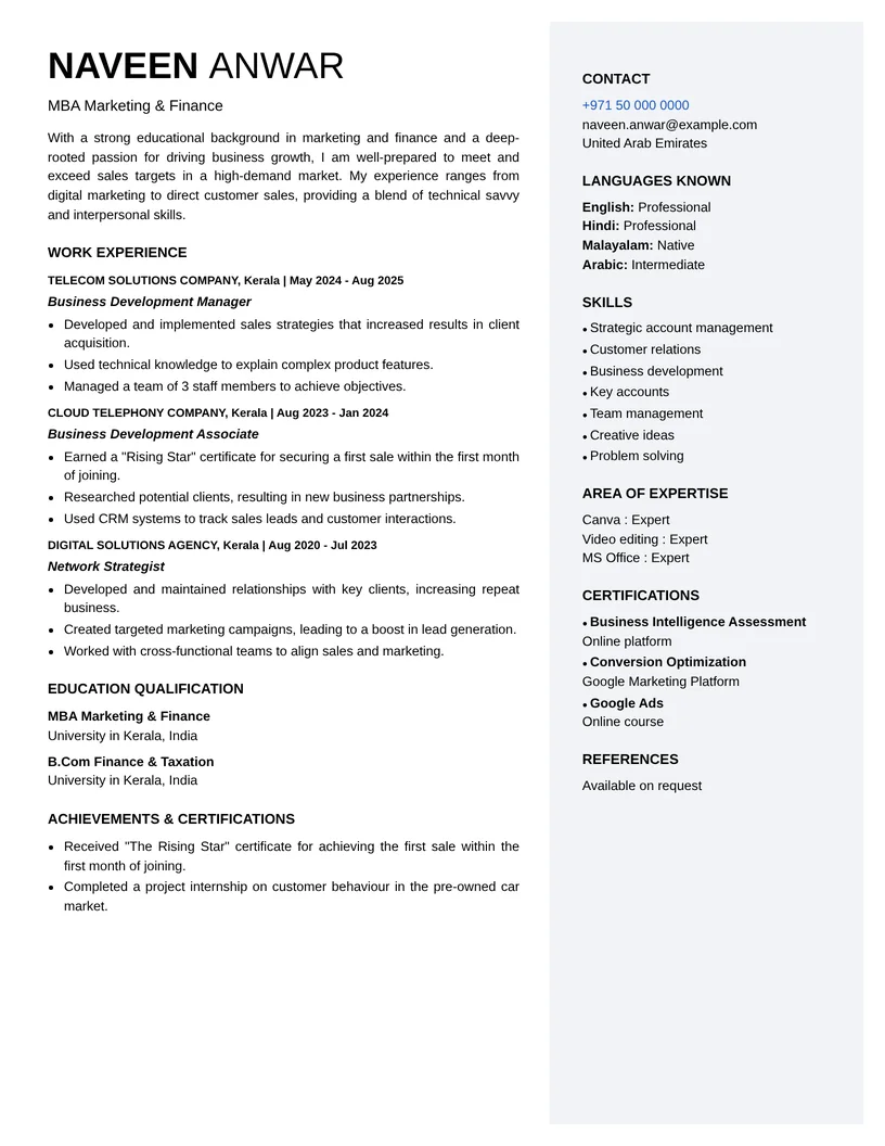 Modern sidebar layout sample