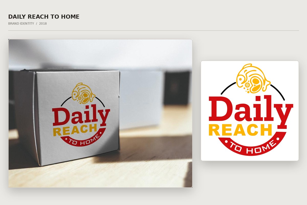 Daily Reach to Home logo shown with a delivery-box application mockup