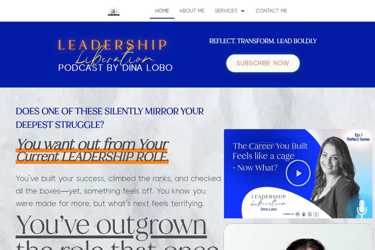 Dina Lobo coaching website homepage
